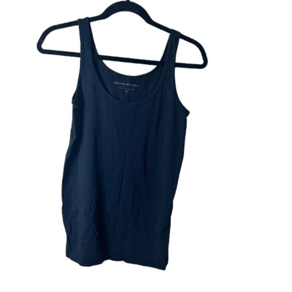 BANANA REPUBLIC Basic Black Cotton Modal Tank Top Size Medium - Picture 1 of 8
